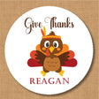 Give Thanks turkey Thanksgiving sticker with fall colors