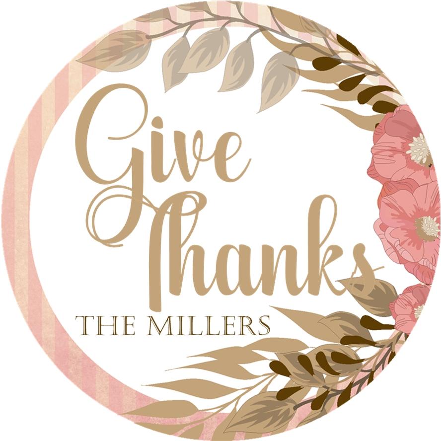 Give thanks floral fall Thanksgiving sticker