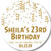 Gold Confetti Birthday Party Stickers Or Favor Tags