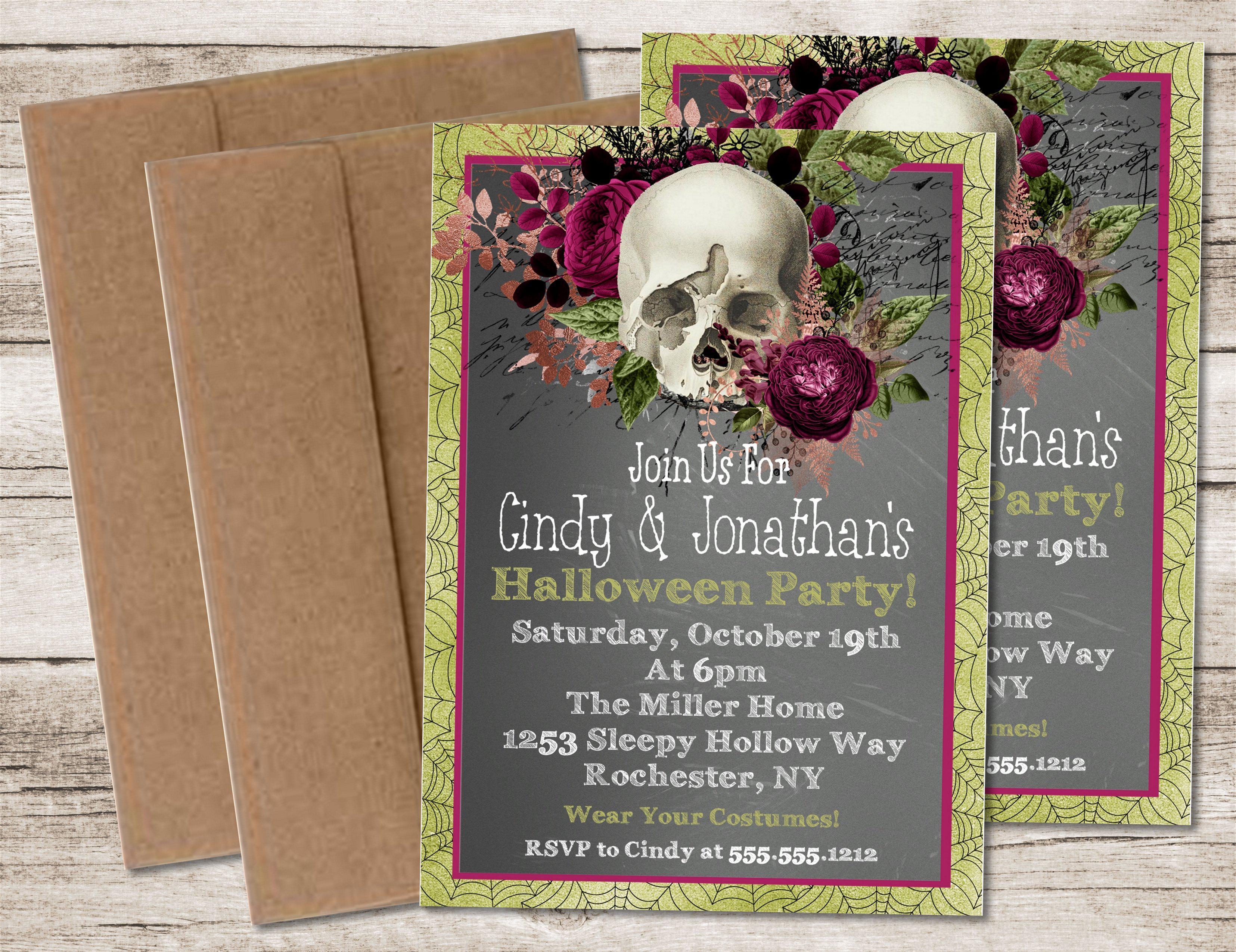 Gothic Halloween Party Invitations