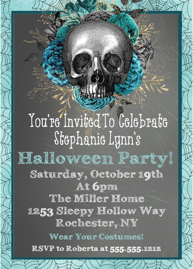 Gothic Halloween Party Invitations
