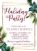 Green Pine & Gold Christmas Or Holiday Party Invitations