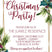 Green Pine & Gold Christmas Or Holiday Party Invitations