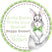 Green bow bunny Easter sticker with stitched border
