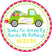 Green truck birthday parade sticker with gifts