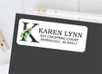 Greenery monogram address labels with botanical initial