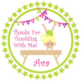 Gymnastics Birthday Party Stickers Or Favor Tags
