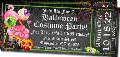Halloween Birthday Party Ticket Invitations