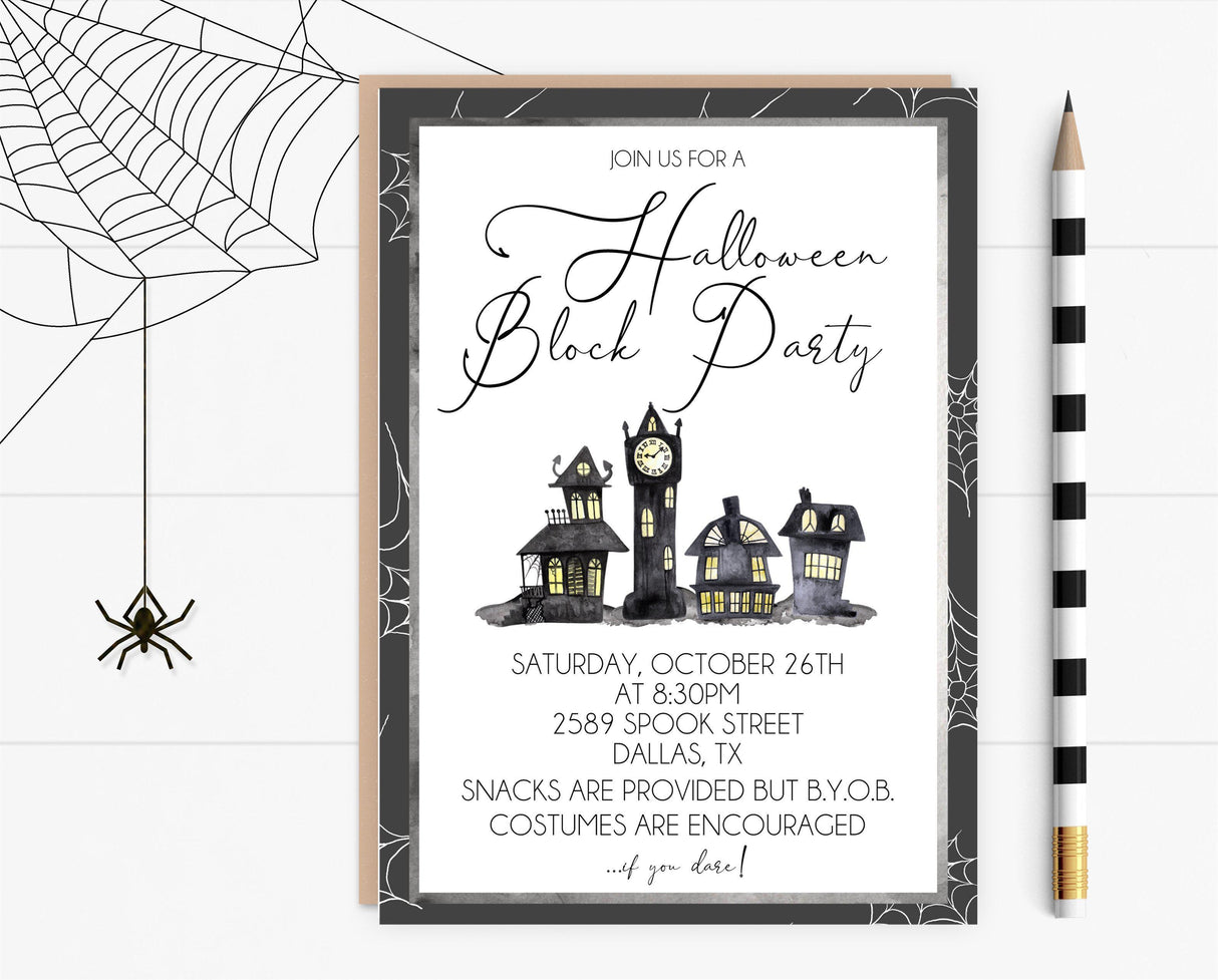 Halloween Block Party Invitations