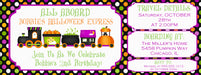 Halloween Express Train Birthday Party Ticket Invitations
