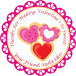 Heart-shaped cookie Valentine favor label