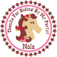 Horse-themed party favor sticker for kids