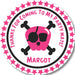 Hot Pink Pirate Birthday Party Stickers
