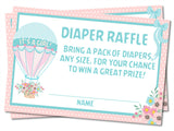 Hot Air Balloon Theme Baby Shower Diaper Raffle Sign and Tickets Printable
