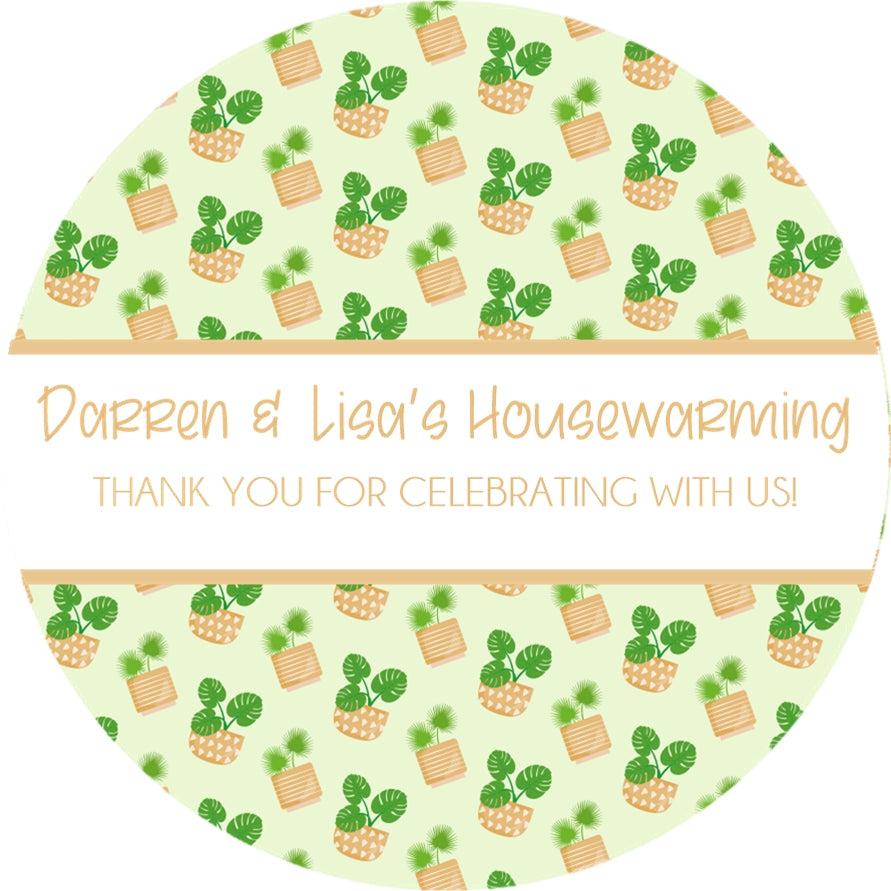Personalized housewarming stickers – greenery and terracotta details