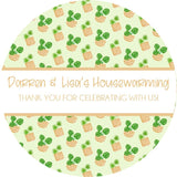 Personalized housewarming stickers – greenery and terracotta details