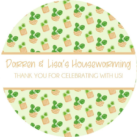 Personalized housewarming stickers – greenery and terracotta details