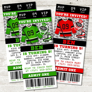 Boston Red Sox Classic Ticket Sports Party Invitations – Sports