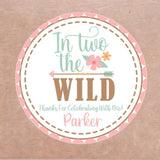In Two the Wild tribal 2nd birthday sticker