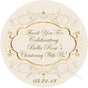 Ivory and gold Christening stickers with decorative cross