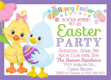 Kids Colorful Easter Party Invitations