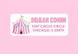 Kids circus theme return address labels