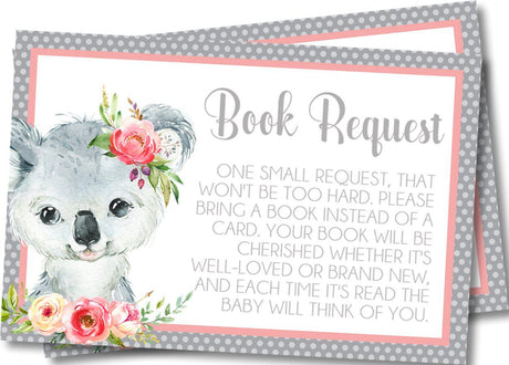 Koala Baby Shower Book Request Instant PDF
