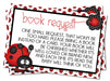Ladybug Book Request Cards