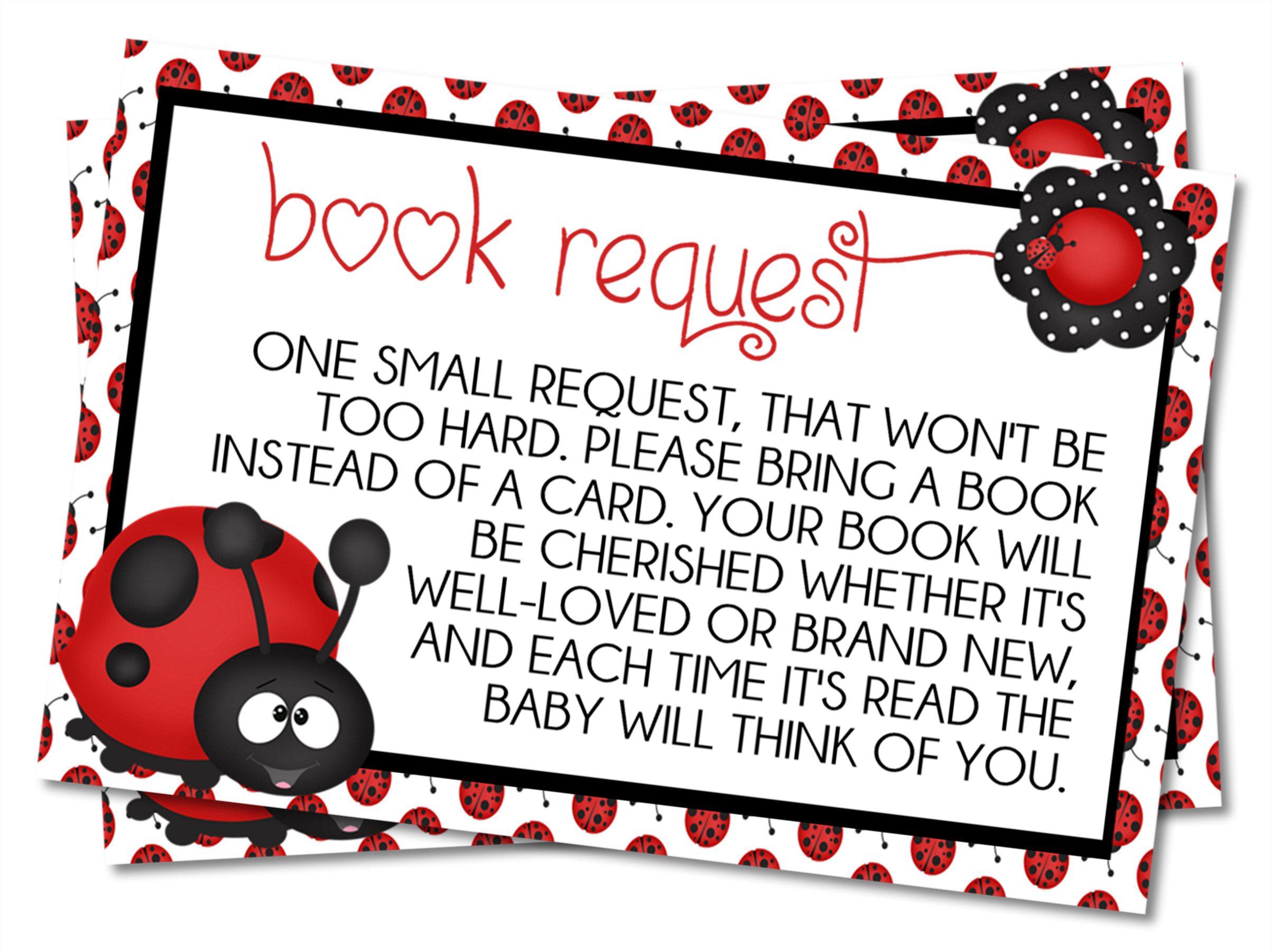 Ladybug Book Request Cards
