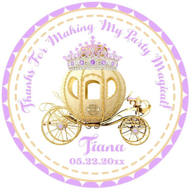 Lavender And Gold Princess Birthday Party Stickers