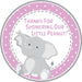Lavender Elephant Baby Shower Stickers Or Favor Tags