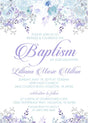 Lavender Floral Baptism Invitations