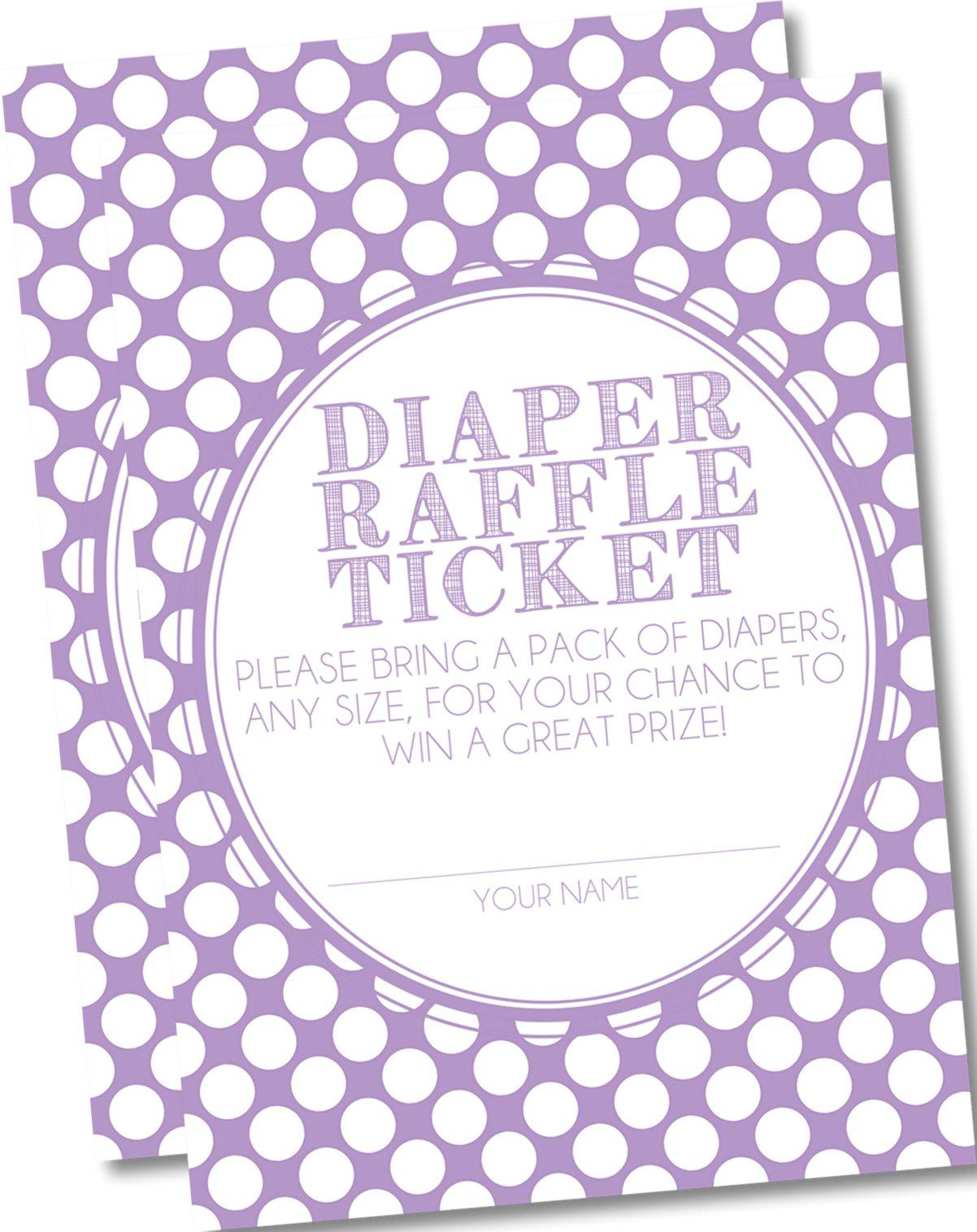 Lavender Polka Dot Diaper Raffle Tickets
