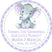 Thank you baby shower stickers – lavender elephant pattern