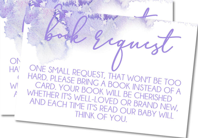 Lavender Watercolor Book Request Cards