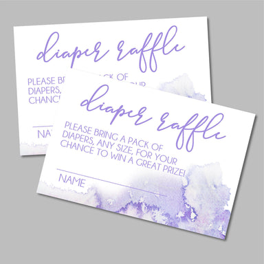 Lavender Watercolor Diaper Raffle Tickets