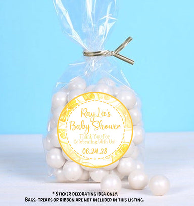 Lemon Baby Shower Stickers Or Favor Tags