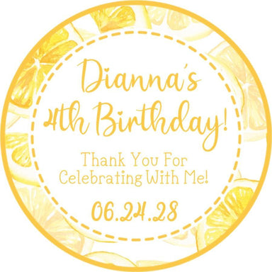 Lemon Birthday Party Stickers Or Favor Tags