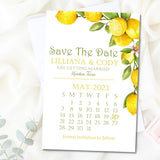 Lemon wedding save the date cards