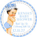 Light Blue And Silver Prince Baby Shower Stickers Or Favor Tags