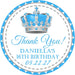 Light Blue And Silver Royal Crown Birthday Party Stickers Or Favor Tags
