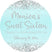Light turquoise Sweet 16 birthday sticker with printed confetti