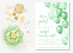 Lime Green Balloon Birthday Party Invitations