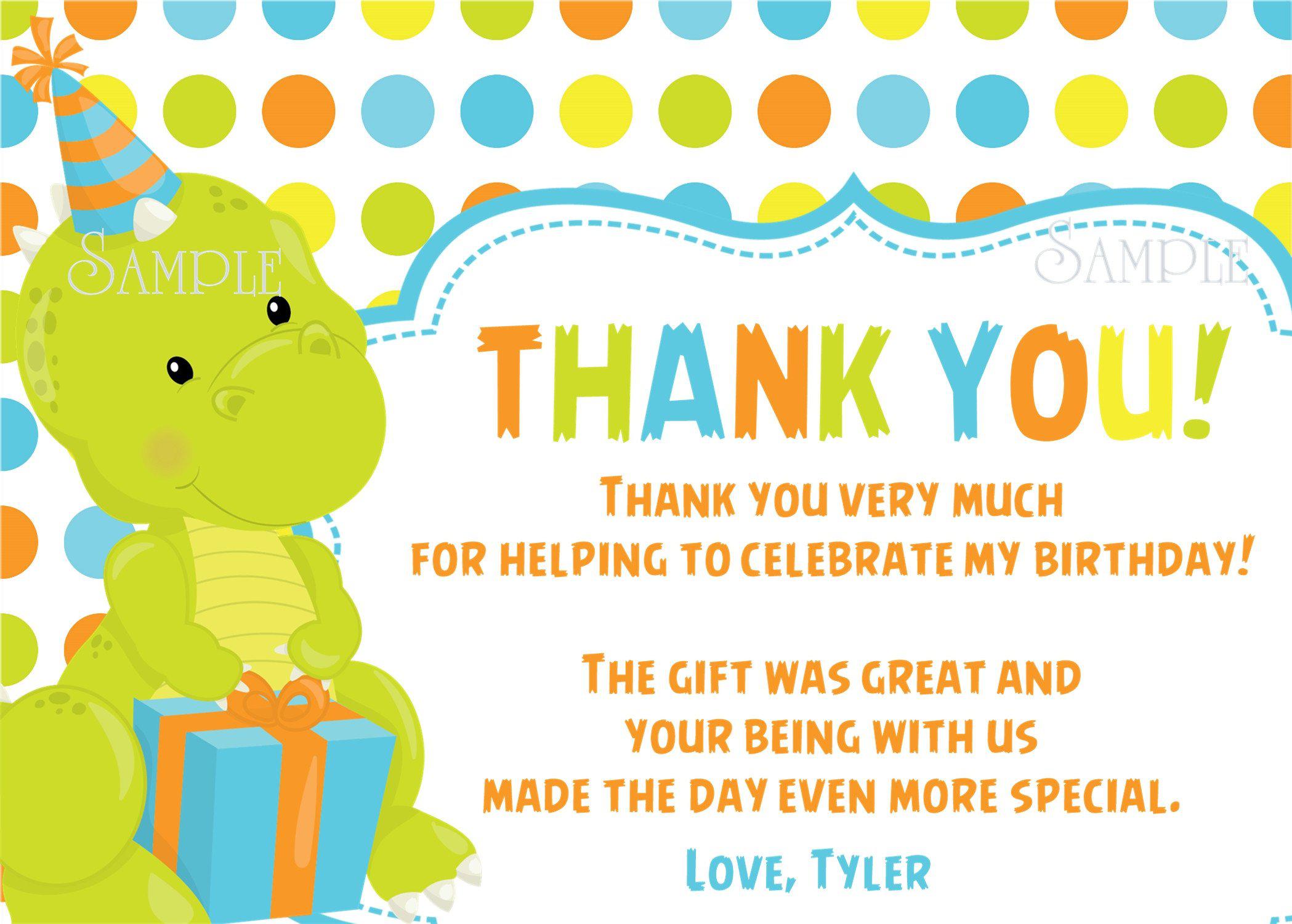 Little Dinosaur Birthday Thank You Cards