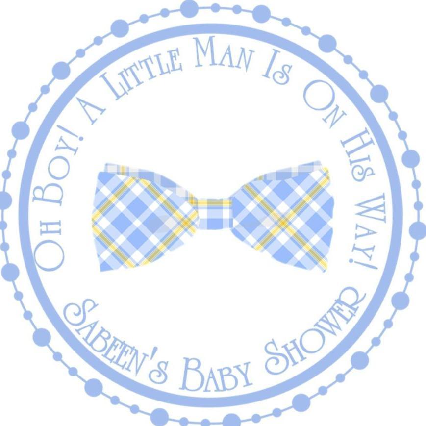Little Man Bow Tie Baby Shower Stickers