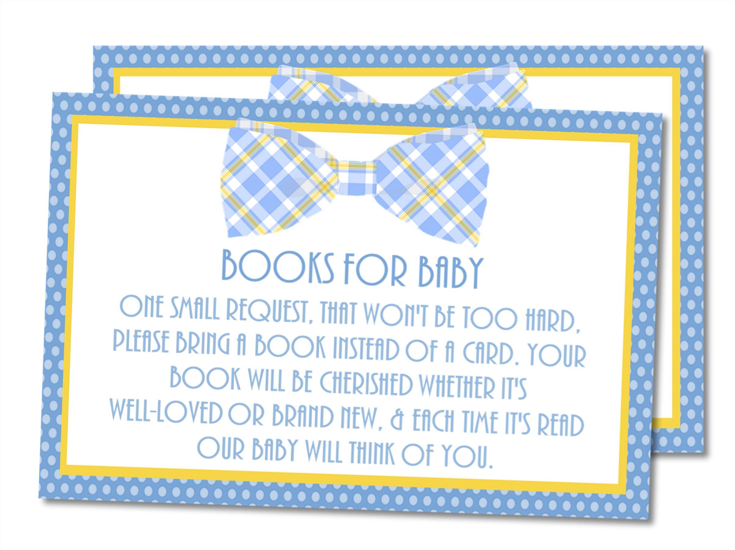 Little Man Bow Tie Book Request Cards