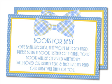 Little Man Bow Tie Book Request Cards