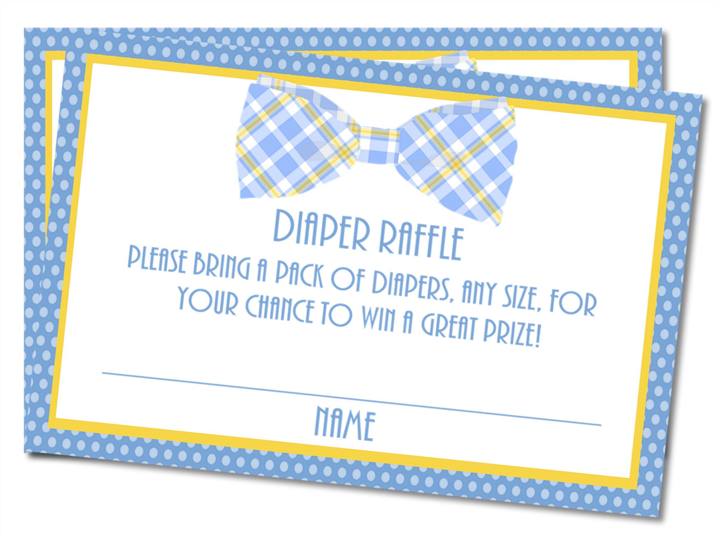Little Man Bow Tie Diaper Raffle Tickets