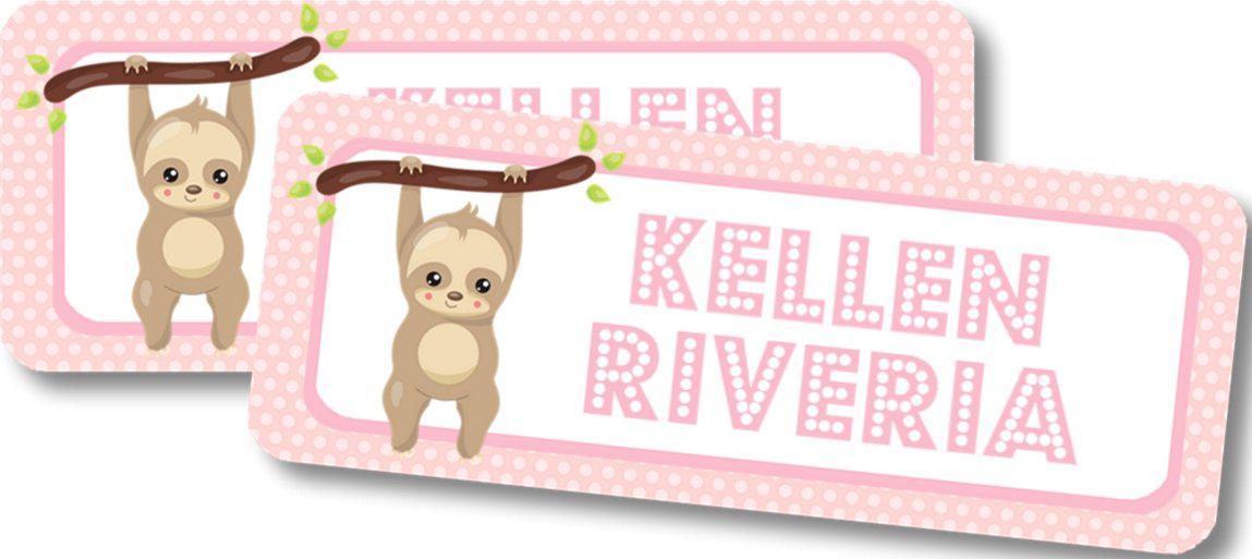 Little Sloth Back To School Supply Name Labels