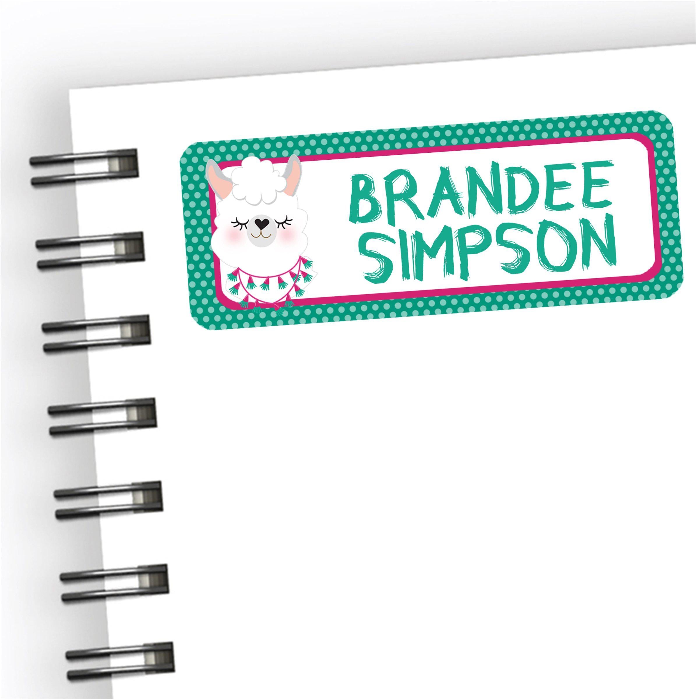 Llama Back To School Supply Name Labels